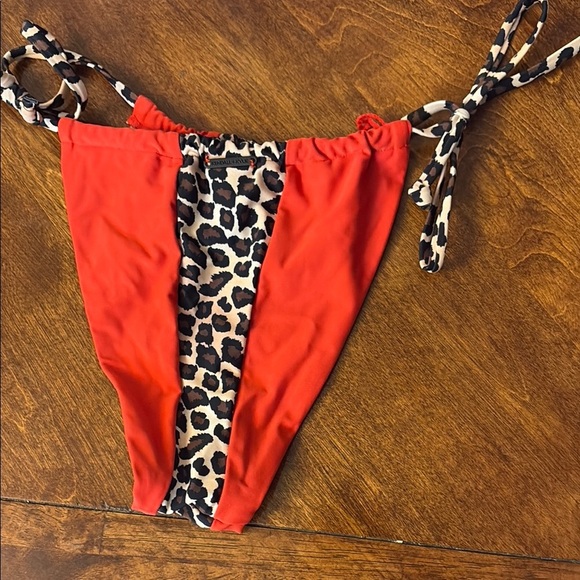 Kendall & Kylie Red and Leopard Bikini Bottom - Picture 2 of 4